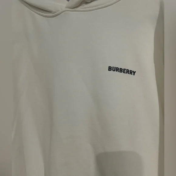 Burberry “TB Design” Relaxed Fit Cream French Terry Hoodie - Monogram Hood - Picture 14 of 14